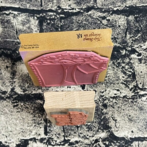 The Stamp Pad Co. & Hampton Art Large Gift Box Lid Ribbon Rubber Stamp - Picture 5 of 8